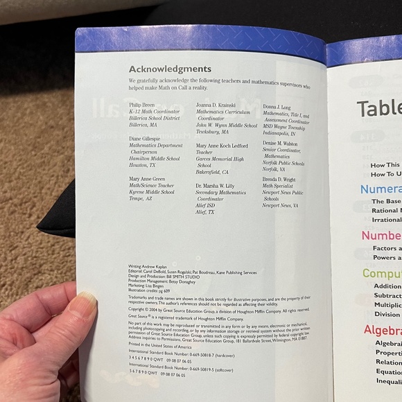 Math on Call, A Mathematics Handbook, Grades 8-12 - Picture 5 of 14